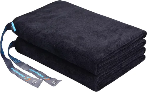 HOPESHINE Toallas grandes de gimnasio para hombres y mujeres, color negro, para entrenamiento, sudor, súper absorbente, toalla de viaje deportiva,
