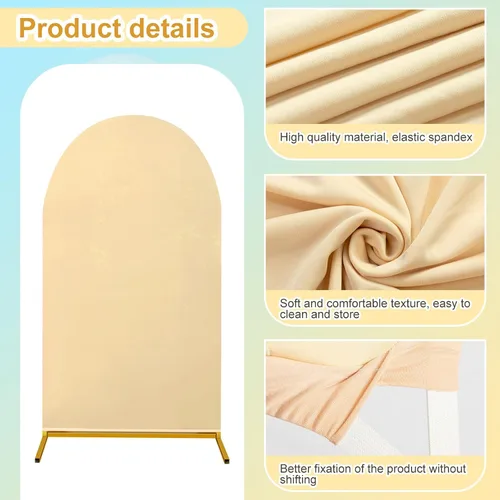Miniatura 3 de SmoothNovelty Juego de 3 fundas de arco verde salvia de 4/5/6 pies de elastano verde para arco de fondo de arco de doble cara de elastano ajustable