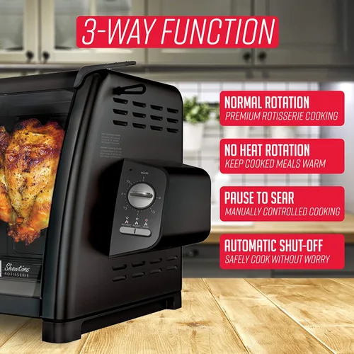 Miniatura 5 de Ronco Showtime Asador y horno de barbacoa de gran capacidad, edición moderna, controles de interruptor simples, amarre de puerta de silicona