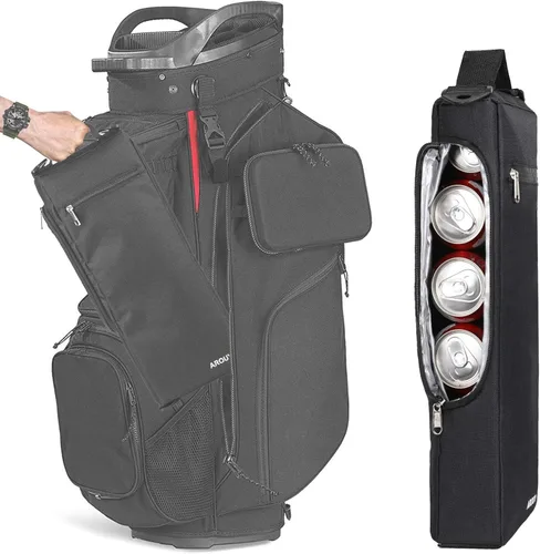 Miniatura 6 de AROUY Bolsa térmica de golf – Accesorios para hombres, pequeña hielera de cerveza con aislamiento suave con capacidad para 6 latas o dos botellas