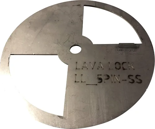 Miniatura 2 de LavaLock® Acero inoxidable para ahumador, molinete de barbacoa, cámara de cocción, amortiguador de aire, rejilla de ventilación (5 pulgadas redonda)