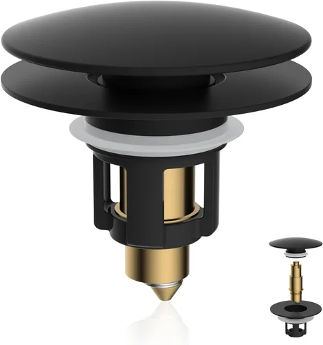 Miniatura 11 de iFealClear Tapón Universal para Lavabo de Baño, Colador de Drenaje Emergente de Metal con Cesta Recoge Pelo, Compatible con 1.1"-2.36" de Lavabo EE.