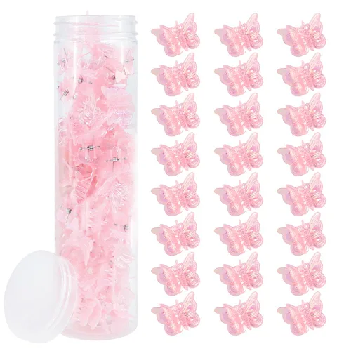 Miniatura 14 de AHONEY - 60 pinzas de mariposa mini para el cabello con caja de brillo, accesorios para el cabello estilo 90s Y2k para niñas y mujeres (Azul)