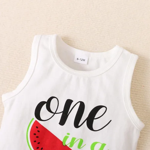 Miniatura 3 de Moonker Conjunto de 2 piezas de ropa de verano para bebés y niñas pequeñas con camiseta y pantalones cortos