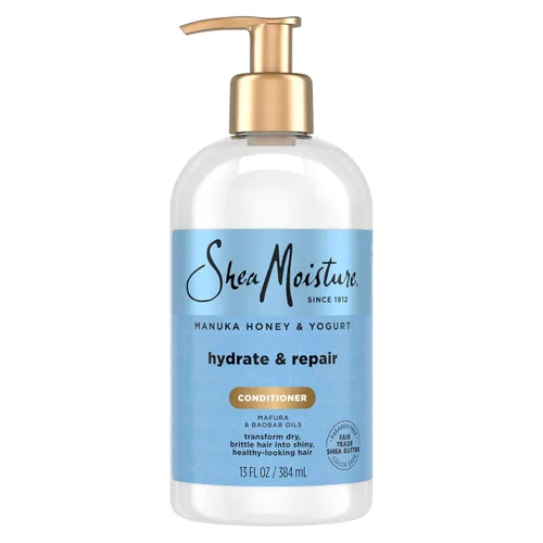 SheaMoisture Hydrate & Repair Acondicionador de Miel de Manuka y Yogur Acondicionador para Cabello Dañado Acondicionador de Manteca de Karité 13 oz