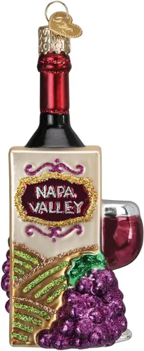 Miniatura 9 de Old World Christmas - Adorno de vidrio soplado en forma de barril de vino para árbol de Navidad, decoración festiva artesanal, colección de bebidas