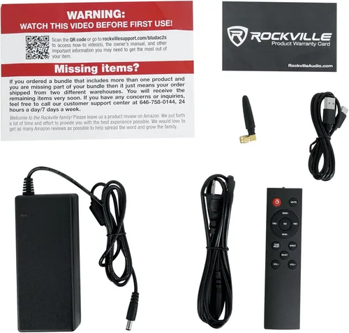 Miniatura 7 de Rockville BLUDAC2S 150W amplificador Bluetooth receptor de alta resolución 192K con USB, óptico, coaxial, salida de subwoofer, Clase-D, ecualización