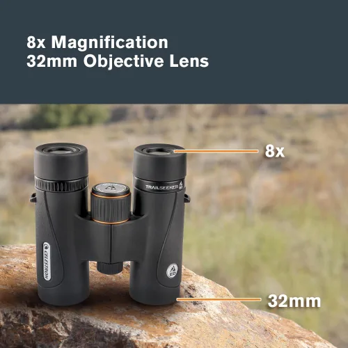 Miniatura 3 de Celestron 71401 TrailSeeker ED 8 x 32 prisma de techo binocular, lente multicapa de banda ancha completa, vidrio prisma BaK-4, negro