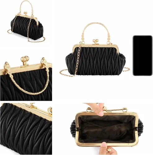 Miniatura 4 de Ayliss Bolso de noche para mujer, elegante bolso de hombro para novia, boda, fiesta, graduación, bolso formal