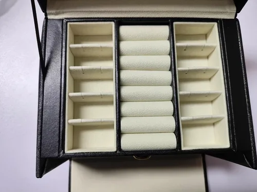 Miniatura 4 de VitaFeli Organizador de joyas de 3 capas Joyero 2 cajones menos espacio más capacidad con diferentes compartimentos de almacenamiento