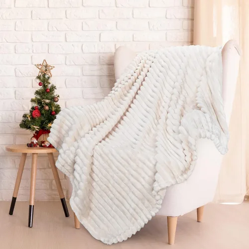 Catalonia Classic Manta de forro polar para sofá, manta mullida de felpa, acogedora y suave, manta decorativa para todas las estaciones, 50 x 60