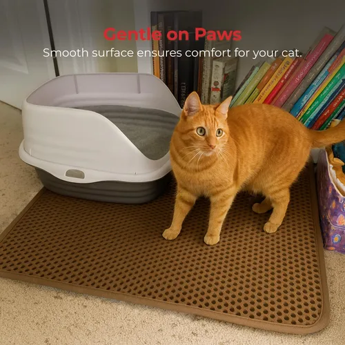 Miniatura 4 de Alfombrilla grande para gatos con exclusiva capa impermeable de orina. Orificios más grandes con opción de almohadilla para cachorros de orina