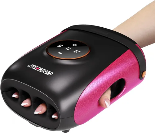 CINCOM Masajeador de manos con calor y compresión, máquina de masaje de dedos y palma para aliviar el dolor, artritis y mejorar la circulación, Negro