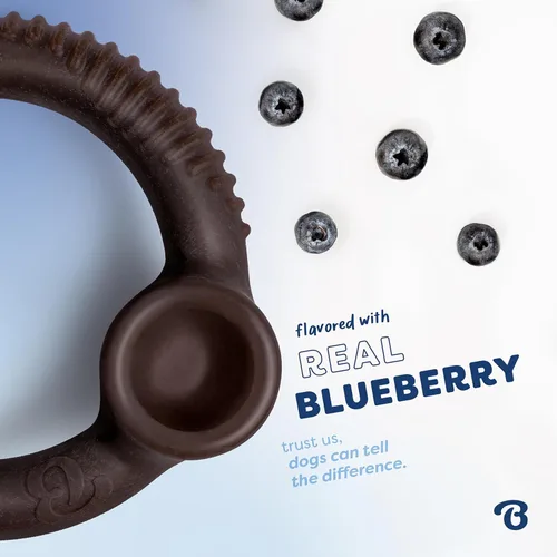 Miniatura 2 de Benebone Ring - Juguete masticable duradero para perros para masticadores agresivos, edición limitada, sabor arándano, pequeño