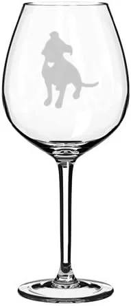 Miniatura 2 de MIP Copa de vino Pitbull lindo con corazón (17 oz sin tallo)