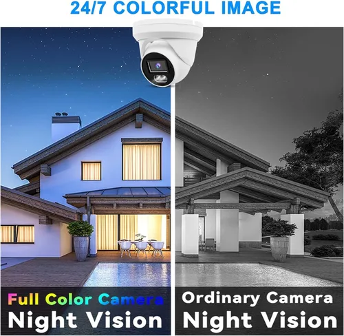 Miniatura 3 de Cámara de torreta IP PoE 4K 8MP al aire libre 24/7 versión nocturna a todo color 0.110 in 105° gran angular, H.265, IP67, compatible con Uniview
