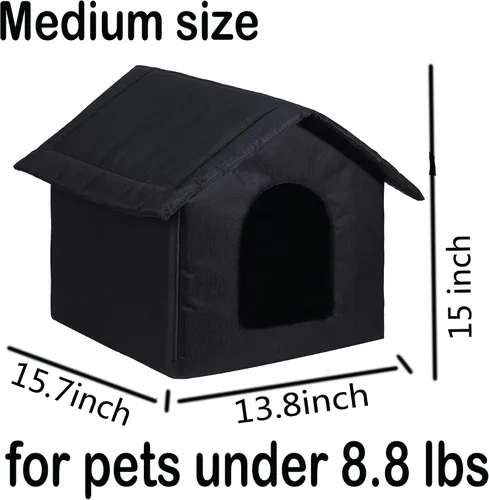 Miniatura 3 de Casas para gatos al aire libre, casa resistente a la intemperie para gatos salvajes, refugio cálido y estable para gatos callejeros en invierno