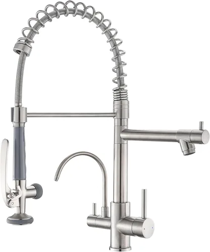 Miniatura 14 de Fapully - Grifo de cocina negro, grifo de fregadero de cocina comercial extraíble con rociador Negro mate