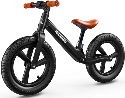 Ridego Bicicleta de Equilibrio de 14 Pulgadas para Niños de 3 a 6 Años, Bicicleta Ligera para Niños con Asiento Ajustable, Bicicleta con Empuje con