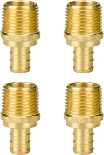 Miniatura 7 de SUNGATOR Paquete de 2 adaptadores machos Pex de 1 pulgada, latón sin plomo, accesorios Pex de 1 pulgada
