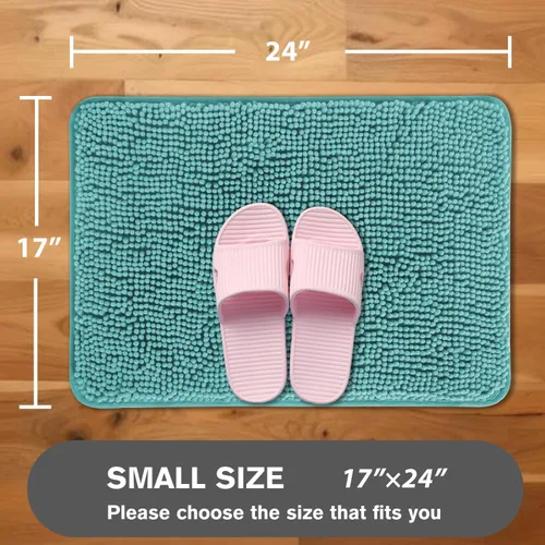 Miniatura 444 de Alfombra de baño pequeña de 12 x 18 pulgadas, lavable y absorbente, antideslizante, alfombra de baño de felpilla gruesa y suave para baño, ducha