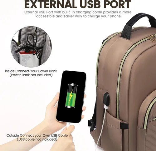 Miniatura 6 de LOVEVOOK Mochila para laptop de 15.6 pulgadas para mujer, bonita mochila de viaje bolso para mujer, bolsa profesional para computadora portátil