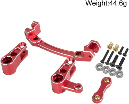 Miniatura 5 de Asamblea de dirección de aluminio Bellcrank para Arrma 1/8 Mojave 4S 4X4 BLX RC Actualizaciones de Coche Partes, Reemplazar # ARA340200 (Rojo)