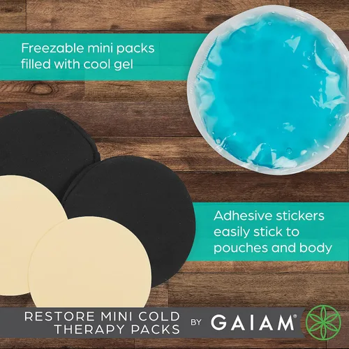 Miniatura 3 de Gaiam - Mini bolsas de hielo para terapia de frío para lesiones, recuperación después del entrenamiento y alivio del dolor, incluye 2 paquetes