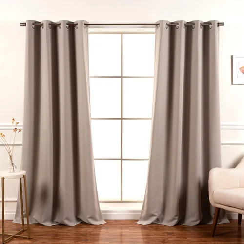 Miniatura 69 de Best Home Fashion Paneles de cortinas opacas con aislamiento térmico de alta calidad para tratamiento de ventanas, para dormitorio, acero inoxidable