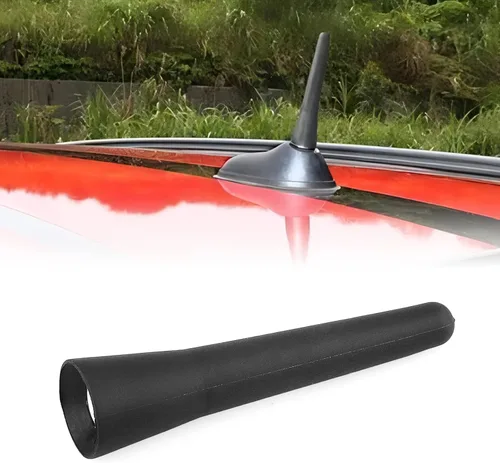 Miniatura 8 de Antena universal de repuesto para automóvil de 2.5 pulgadas, color negro, recepción optimizada de FM/AM, mini antena corta de aluminio para vehículo