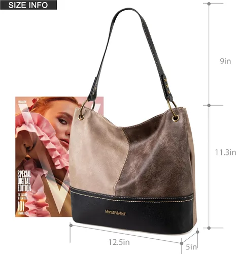 Miniatura 6 de Montana West Monederos para mujer, bolsos de hombro Hobo con cremallera
