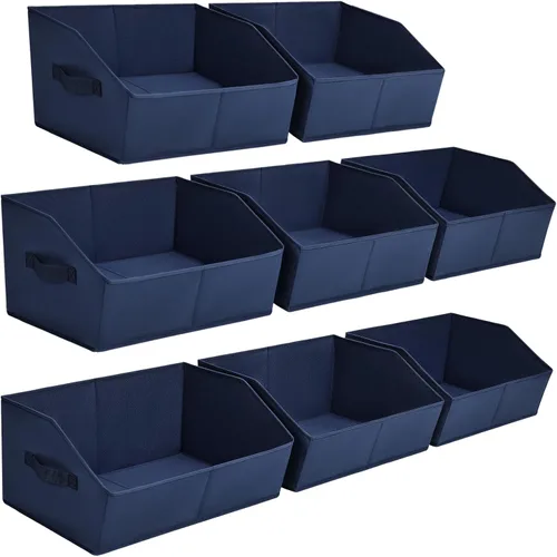 Miniatura 27 de Homsorout Organizador trapezoidal para armario, cestas grandes para organizar, caja de almacenamiento de tela para estantes, cubos de almacenamiento