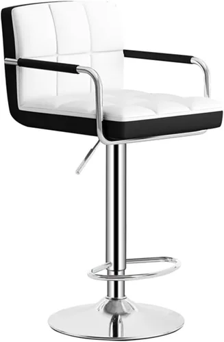 Miniatura 14 de GIZNXBA Taburetes de bar giratorios de cuero para taburete de cocina, taburetes de bar de altura ajustable con respaldo silla de comedor con / Beige