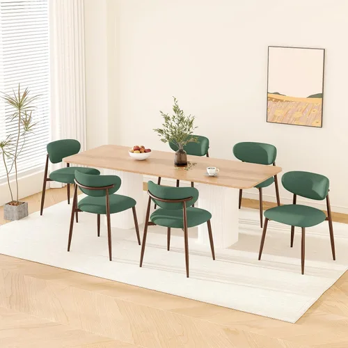 Miniatura 30 de MALOL Juego de 2 sillas de comedor, sillas de cocina con respaldo curvado con patas de metal y almohadillas antideslizantes, silla de comedor