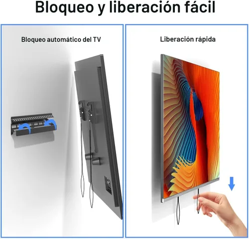 Miniatura 7 de Suptek - Soporte de pared para TV sin tachuelas para la mayoría de televisores de 23 a 60 pulgadas hasta 99 lb, soporte de perfil bajo sin taladro