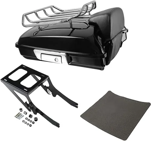 Miniatura 15 de TCMT King - Caja envolvente para maletero de motocicleta, montaje en el respaldo, portaequipajes, luz trasera, altavoces traseros aptos para Harley