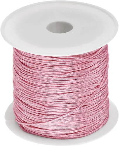 Miniatura 19 de HARFINGTON 1 rollo de hilo de nailon para nudar de 0.024 in, 50 yardas de nailon trenzado para manualidades, cuerda de satén para pulsera, collar