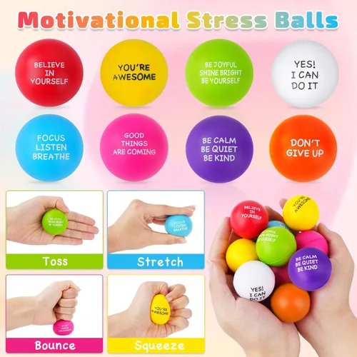 Miniatura 4 de SHQDD Bolas de estrés para adultos, 8 juguetes de espuma para aliviar el estrés para niños y adultos, bolas de apretar a granel para alivio