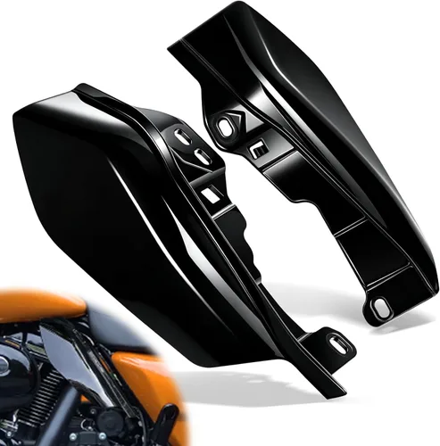 PBYMT Deflector de aire de marco medio compatible con Harley Touring Road King Street Electra Glide 2009-2024 (negro brillante vívido)