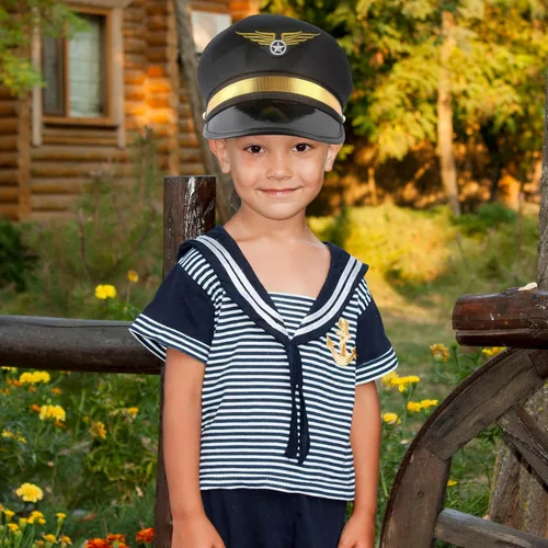 Miniatura 7 de Paquete de 8 sombreros de piloto para niños, sombrero de capitán de avión, sombrero de piloto de aerolínea para niños y niñas, accesorio