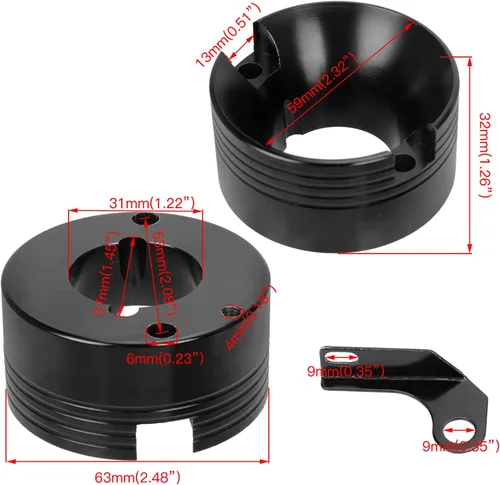 Miniatura 4 de YOXUFA 62mm Adaptador de Filtro de Aire de Bicicleta Mini Etapa 1 para Predator 301cc 420cc GX340 GX390 11 13Hp Motor Clon Go Kart Carritos de Golf