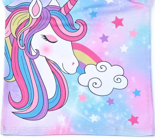 Miniatura 4 de QPANCY Pijamas de unicornio para niñas, conjuntos de pijamas de algodón para niños pequeños