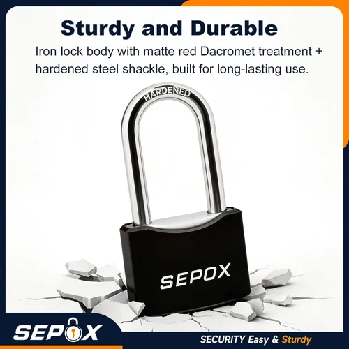 Miniatura 5 de SEPOX® Twins - Candados para exteriores resistentes a la intemperie de 1-9/16 pulgadas con la misma llave, grillete largo, cerradura de acero 2 pzas