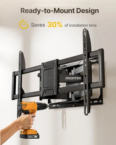Miniatura 9 de monTEK - Soporte de pared para TV de alta resistencia para televisores de 37 a 90 pulgadas de hasta 75 kg, probado para 4 veces la carga, brazos