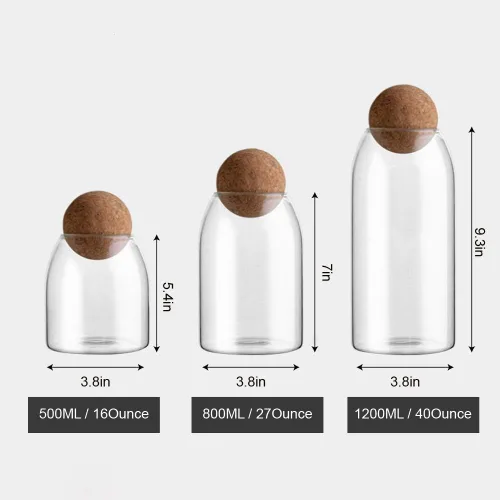 Miniatura 7 de Contenedor de vidrio transparente de 16.9 fl oz/16 onzas con tapa redonda para café, especias, dulces, sal, galleta de terrario fresco