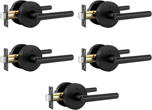 Miniatura 47 de Goldenwarm - Paquete de 1 picaporte negro inactivo de una sola cara, con tirador de puerta de extracción mate, resistente, para armario o despensa