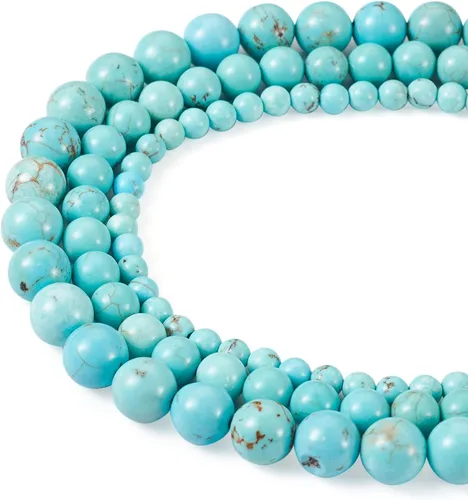 Miniatura 8 de Beadthoven - 245 cuentas de piedra de jaspe imperial de aguamarina natural, 4/6/8/0.394 in, sedimentos marinos Aqua Terra Jasper curativos, cuentas