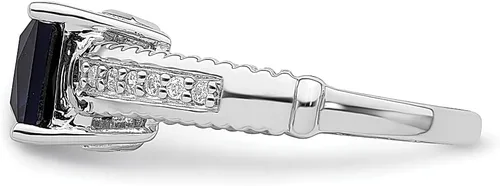 Miniatura 3 de ICE CARATS Anillo de plata de ley 925 creado en laboratorio con circonita cúbica de zafiro azul, piedra natal de septiembre, joyería fina