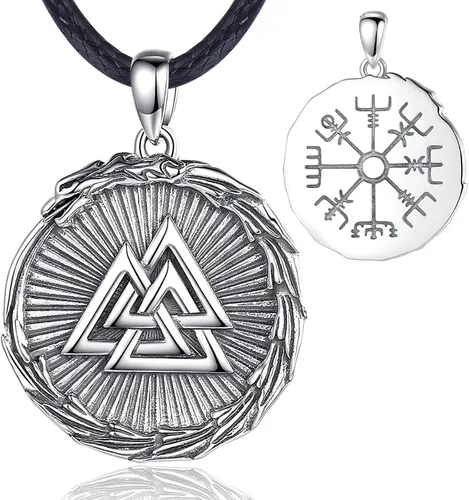 Vito Collar vikingo de plata de ley 925 para mujeres y hombres, dragón vikingolobocaballoárbol de la vida, amuleto nórdico, joyería nórdica para