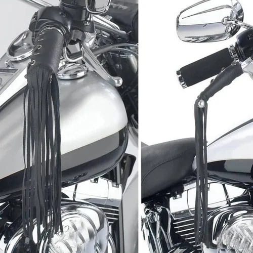 Miniatura 7 de Paquete de 2 correas universales para manillar de motocicleta de 19 pulgadas de largo, con flecos, para Harley para Yamaha y Kawasaki, paquete de 2